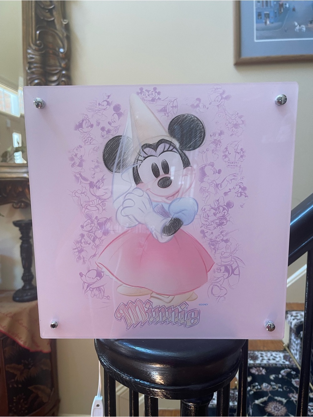 Minnie Mouse Princess Square Decorative Lamp Disney Store Studio Collection 11”